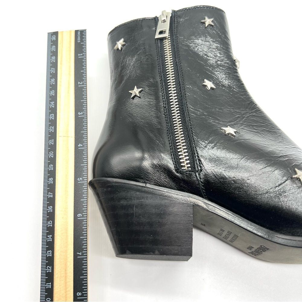 ZADIG & VOLTAIRE Womens Size 36 Tyler Vintage Stars Black Leather Ankle Boots - Picture 12 of 13